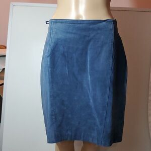 B.T. Limited, Women's Blue Leather Shirt, Size 14, Fully Lined, Like New